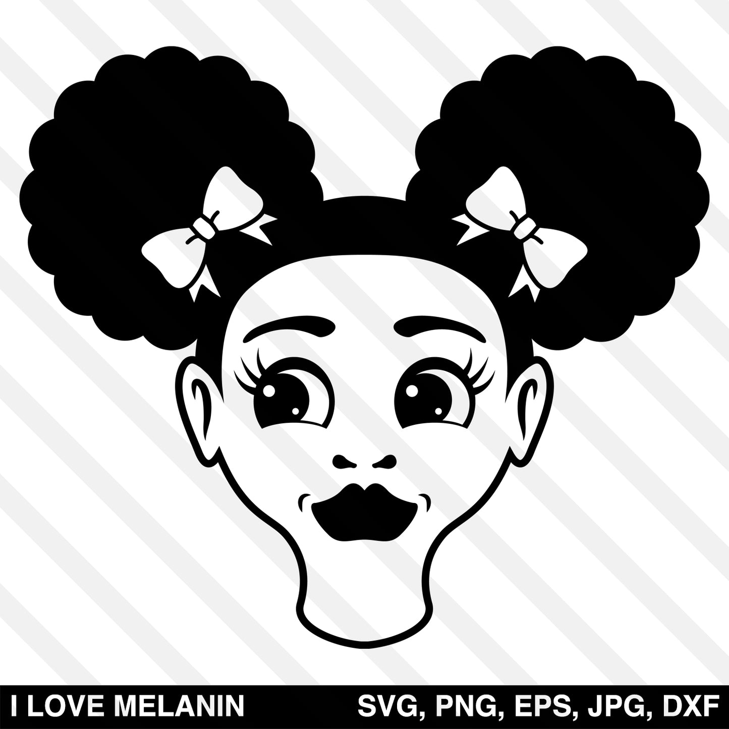 Afro Puffs Girl Face SVG