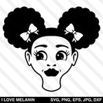 Afro Puffs Girl Face SVG