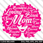 Mother's Day Black Mom Afro SVG