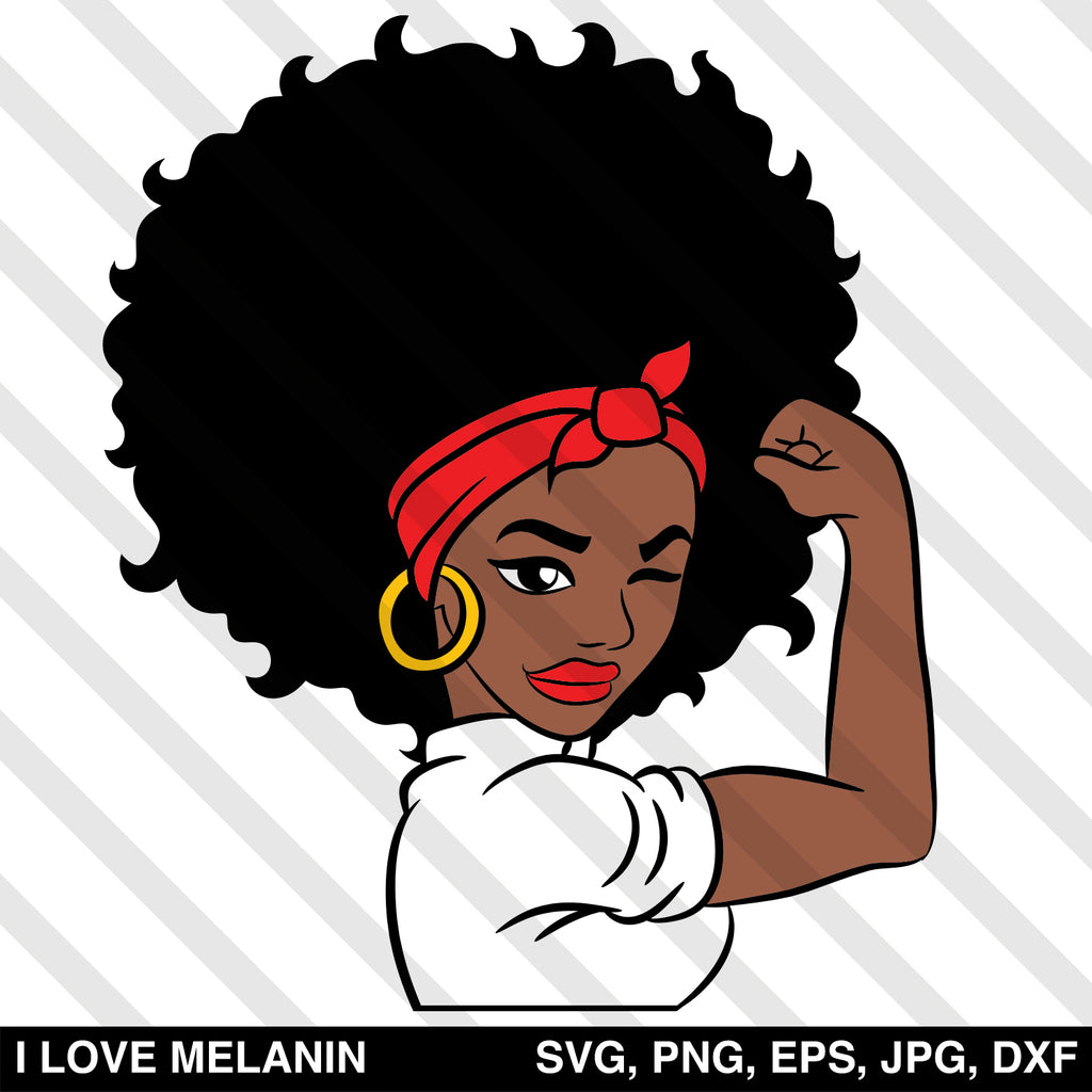 Strong Black Woman Afro SVG