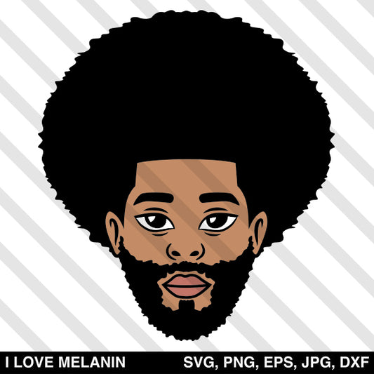 Afro Man Beard SVG