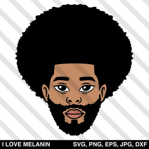 Afro Man Beard SVG