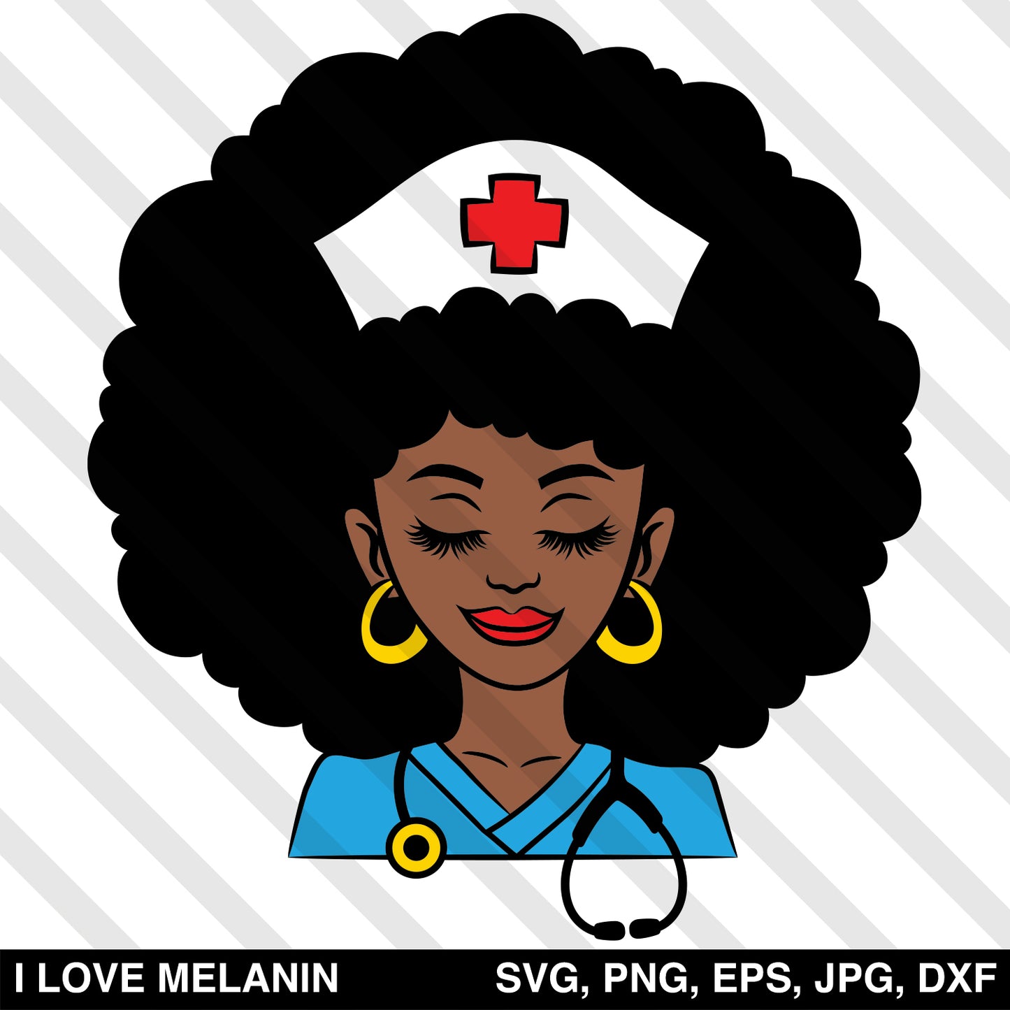 Afro Woman Essential Nurse Doctor SVG