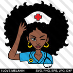 Afro Woman Doctor Nurse SVG