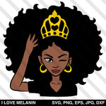 Black Queen Crown Woman SVG