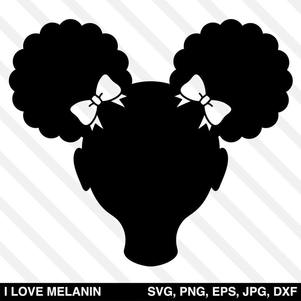 Afro Puffs Girl Silhouette SVG