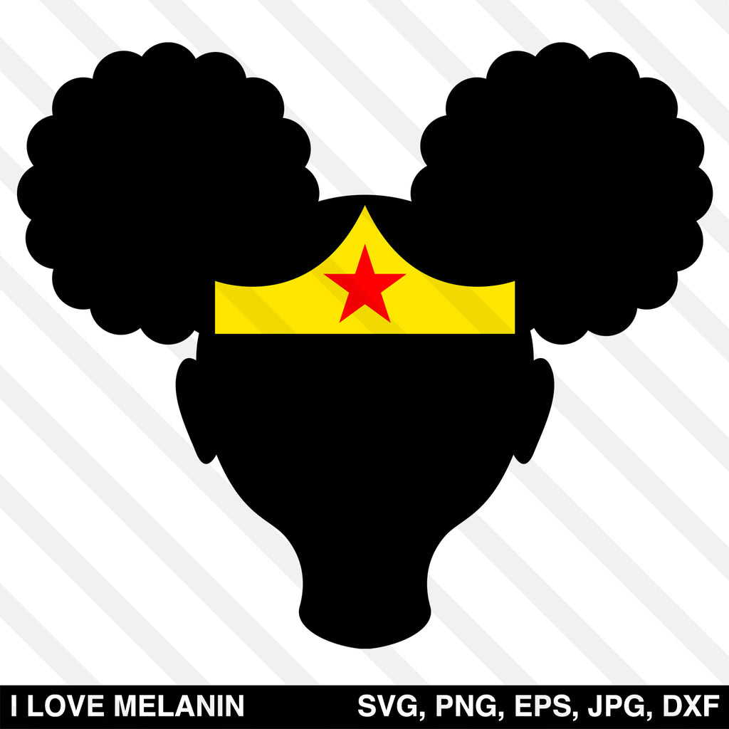 Afro Puffs Superhero Girl SVG