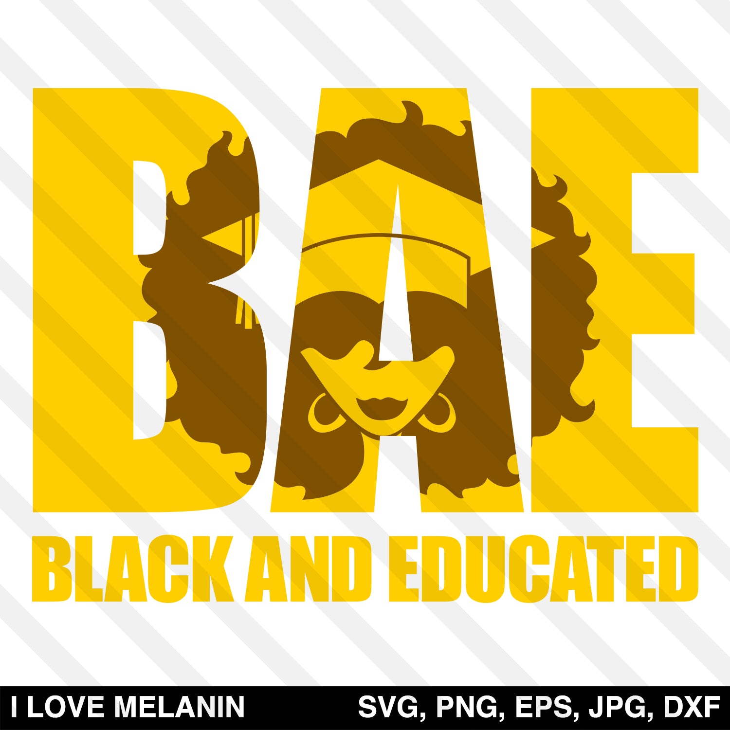 BAE Black And Educated Grad Woman SVG