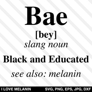 BAE Black And Educated Definition SVG