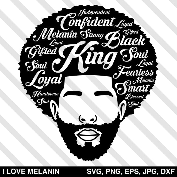 Black King Afro Man SVG