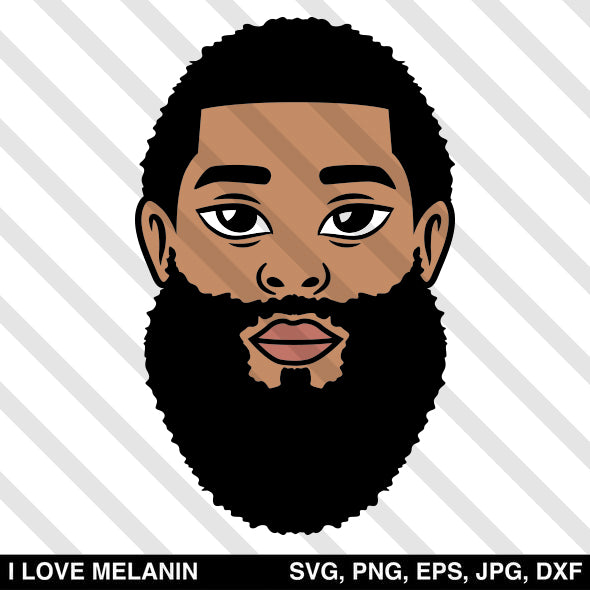 Black Man Beard SVG