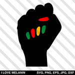 Black Power Fist Nails SVG