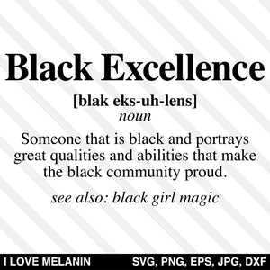 Black Excellence Definition SVG