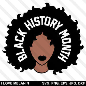Black History Month Afro Woman SVG