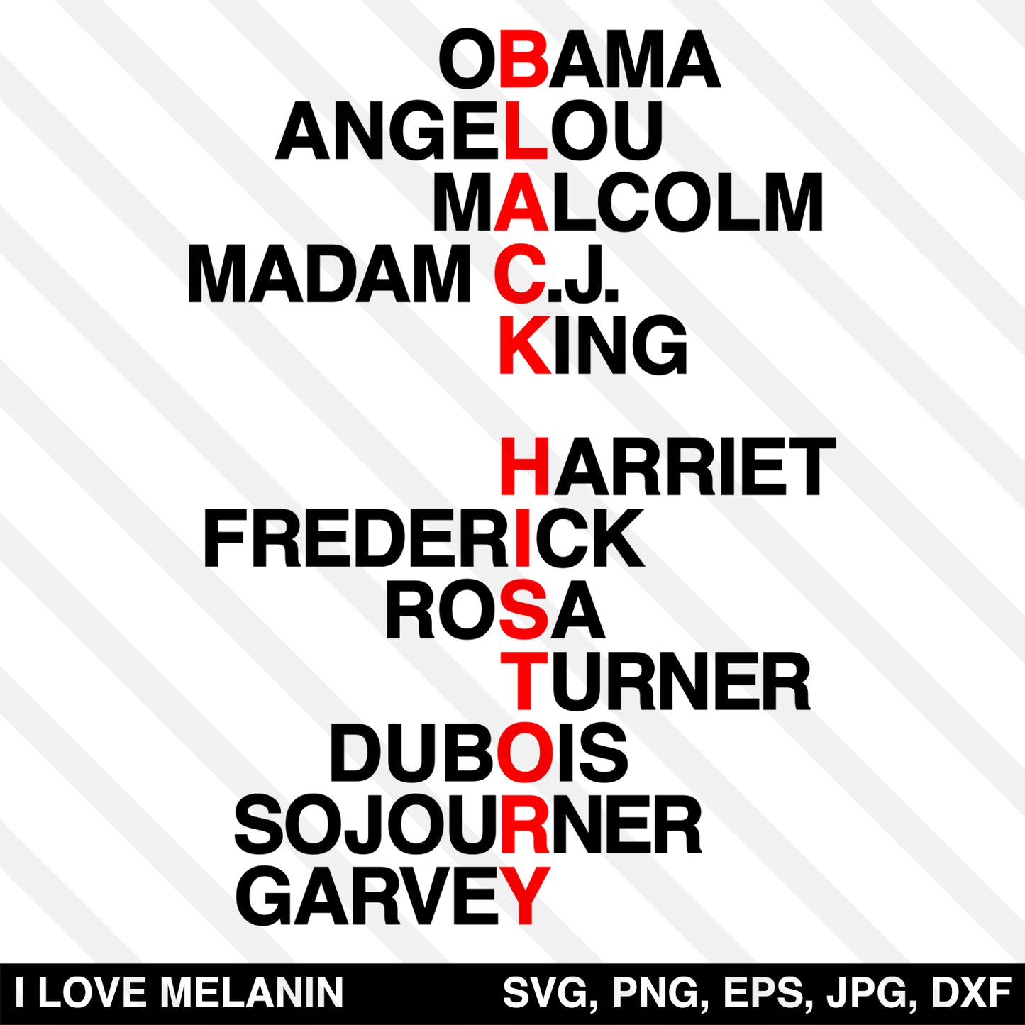 Black History Names SVG