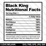 Black King Nutritional Facts SVG