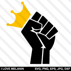 Black Power Fist Crown SVG