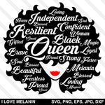 Black Queen Afro Woman SVG
