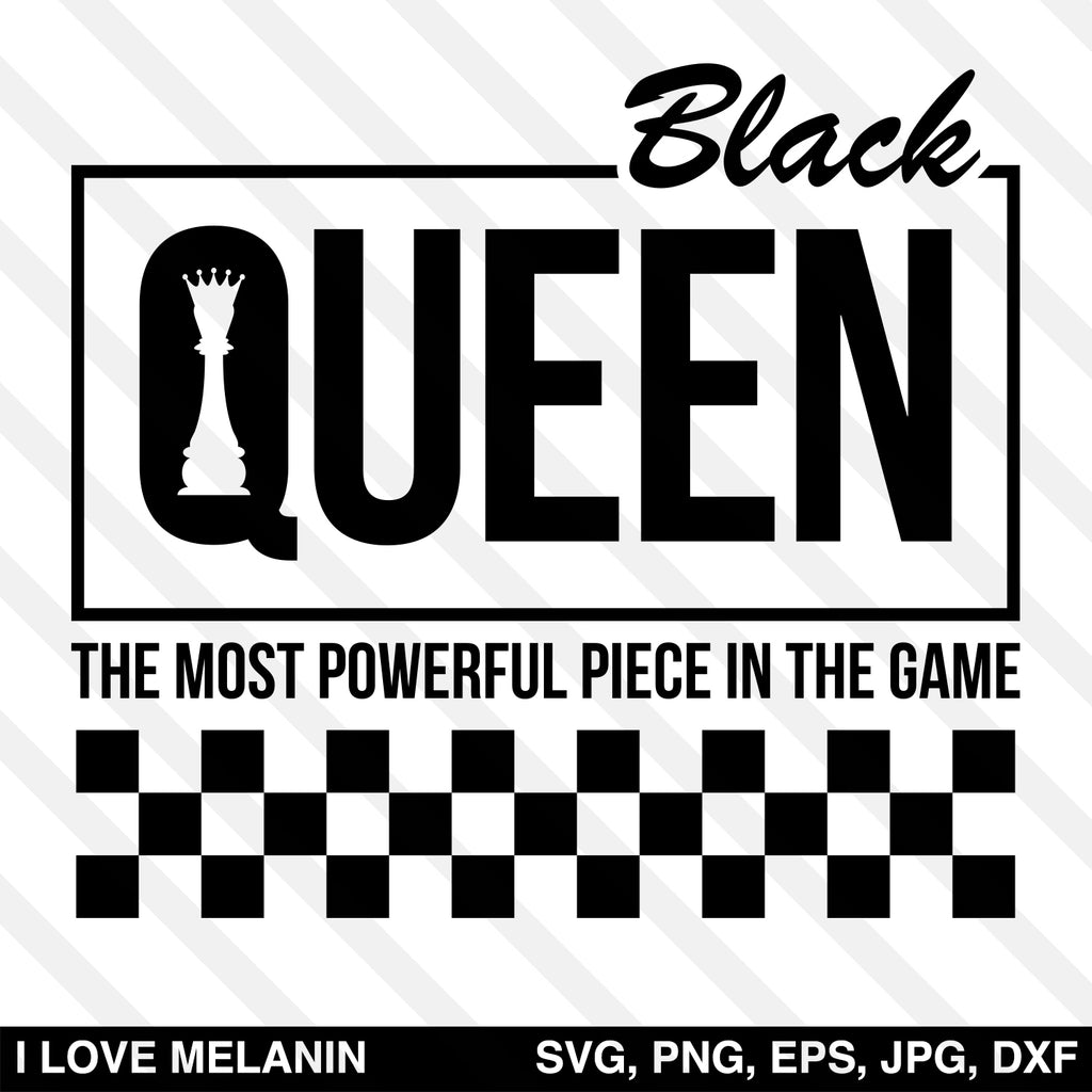 Black Queen Chess Checkered SVG