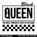 Black Queen Chess Checkered SVG