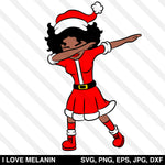 Dabbing Santa Claus Black Woman SVG