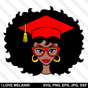 Graduation Black Woman SVG