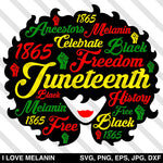 Juneteenth Afro Woman 1865 SVG