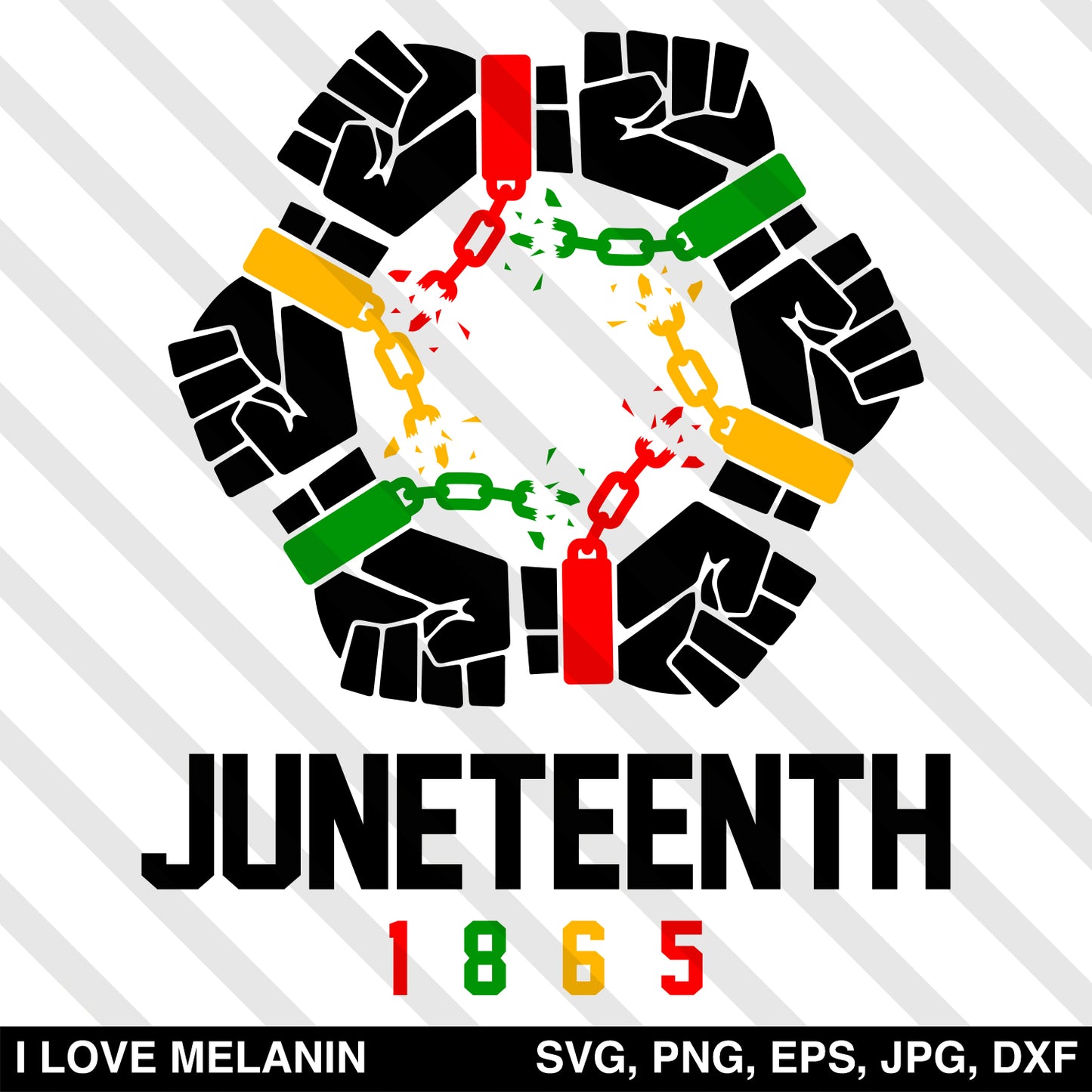 Juneteenth United Freedom Fists 1865 SVG