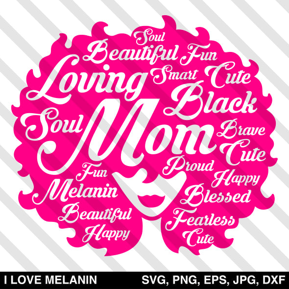 Mother's Day Black Mom Afro SVG