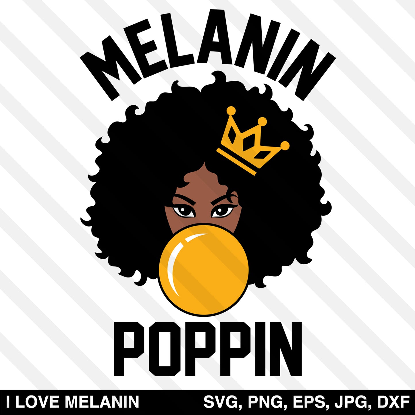 Melanin Poppin Afro Woman SVG