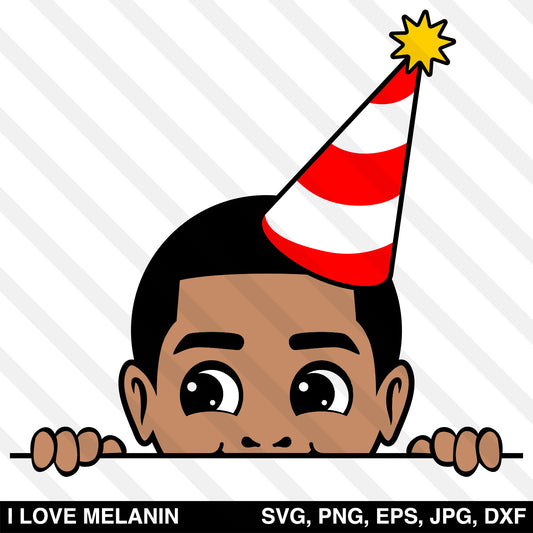 Peekaboo Afro Birthday Boy SVG
