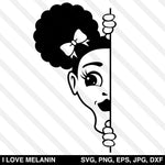 Peekaboo Afro Puffs Girl SVG
