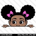 Peekaboo Afro Puffs Girl SVG