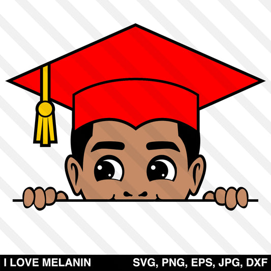 Peekaboo Grad Boy SVG