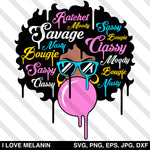 Savage Drip Afro Woman SVG