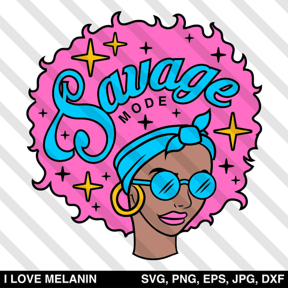 Savage Mode Afro Woman SVG