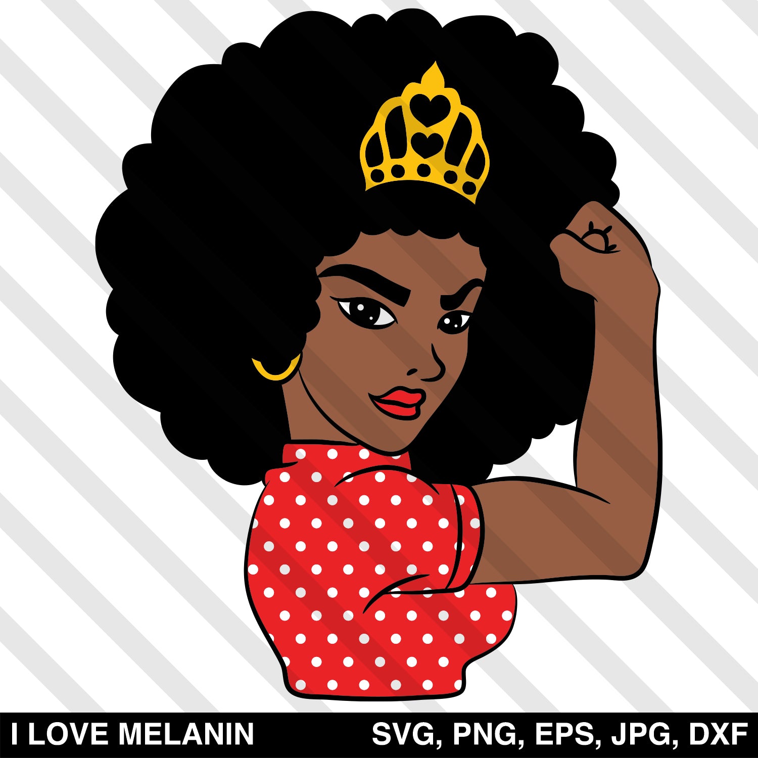 Strong Black Woman Queen SVG